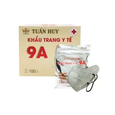 Khẩu Trang 9A Mask Tuấn Huy Xám Thùng 100 Cái